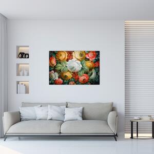 Slika naslikanog buketa cvijeća (90x60 cm)