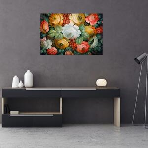 Slika naslikanog buketa cvijeća (90x60 cm)