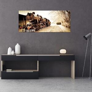 Slika - Povijesna lokomotiva (120x50 cm)