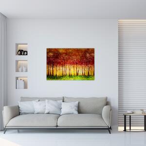 Slika - Naslikana listopadna šuma (90x60 cm)