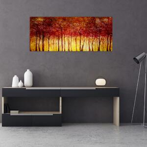 Slika - Naslikana listopadna šuma (120x50 cm)