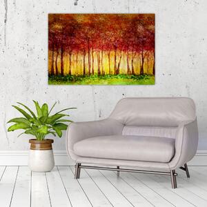 Slika - Naslikana listopadna šuma (90x60 cm)