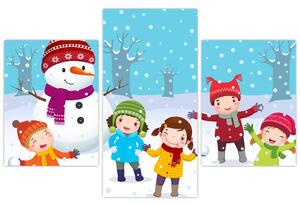 Slika - Zimska dječja zabava (90x60 cm)