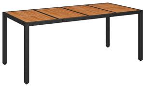 VidaXL Vrtni stol s drvenom pločom crni 190 x 90 x 75 cm od poliratana