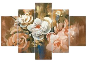 Slika - Naslikani buket cvijeća (150x105 cm)