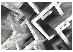 Apstraktna slika kockica (90x60 cm)