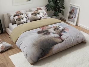 3D posteljina BLUE EYED CAT bijela + jastučnica 40 x 40 cm gratis Dimenzije posteljine: 70 x 90 cm | 140 x 200 cm