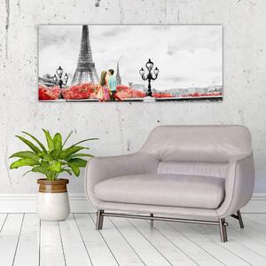 Slika - Ljubavnici u Parizu (120x50 cm)