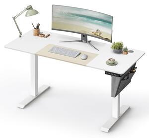 Električni stol podesiv po visini, 60 x 140 x (72-120) cm, bež-bijeli | SONGMICS