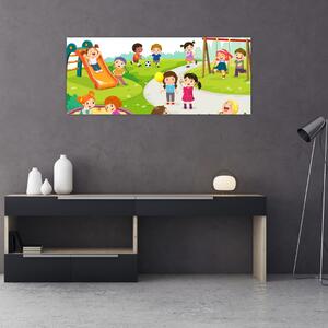Slika dječje zabave u pješčaniku (120x50 cm)
