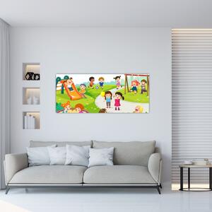 Slika dječje zabave u pješčaniku (120x50 cm)
