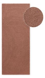 Ručno rađena vunena staza boja terakote 80x200 cm Calmio – Hanse Home