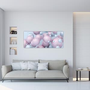 Apstraktna slika - Pastelne kugle (120x50 cm)