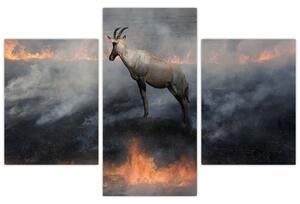 Slika divokoze u plamenu (90x60 cm)