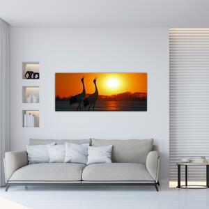 Slika ptica u zalasku sunca (120x50 cm)