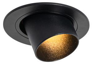 Moderno ugradno reflektorsko svjetlo crno GU10 35 mm okruglo nagibno - Installa
