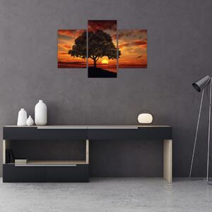 Slika stabla sa zalaskom sunca (90x60 cm)