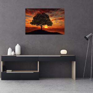 Slika stabla sa zalaskom sunca (90x60 cm)