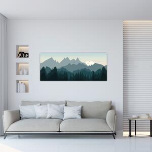 Slika - Planine pogledom grafičara (120x50 cm)