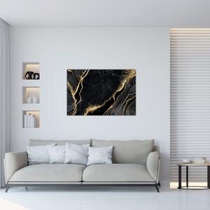 Slika zlatne apstrakcije (90x60 cm)