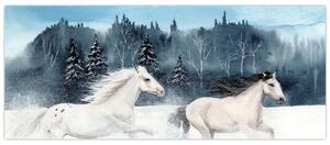 Slika naslikanih konja (120x50 cm)