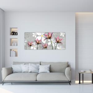 Slika cvjetne apstrakcije (120x50 cm)