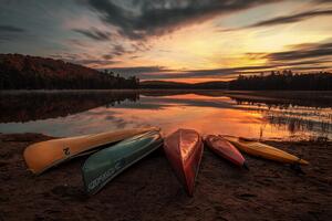 Fotografija Sunrise on the Lake, Louie Luo