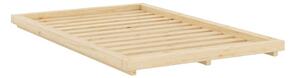 Krevet od masivnog bora bez uzglavlja s podnicom 120x200 cm u prirodnoj boji Dock – Karup