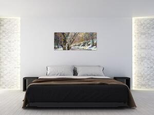 Slika naslikanog zimskog krajolika (120x50 cm)