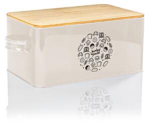 Klarstein Gistad, kutija za kruh, lim, bambusov poklopac, 44 × 16 × 21 cm (Š × V × D), pravokutni