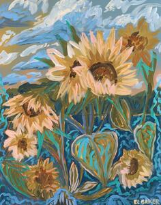 Ilustracija Summer Sunflowers, Eleanor Baker, (30 x 40 cm)