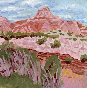 Ilustracija Pink mountain, Eleanor Baker, (40 x 40 cm)