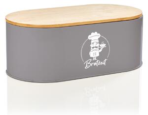 Klarstein Rök, kutija za kruh, lim, bambus poklopac, 33,5 × 13 × 18 cm (Š × V × D), ovalni oblik