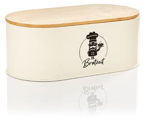 Klarstein Rök, kutija za kruh, lim, bambus poklopac, 33,5 × 13 × 18 cm (Š × V × D), ovalni oblik