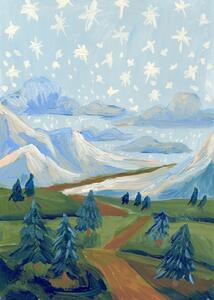 Ilustracija Snowing stars, Eleanor Baker, (30 x 40 cm)