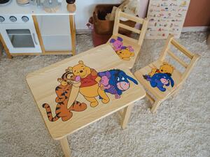 AtmoWood Drveni dječji stolić sa stolicama - Medvjedić Winnie the Pooh