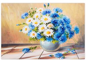 Naslikana slika cvijeća u vazi (90x60 cm)
