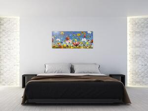 Naslikana slika procvjetale livade (120x50 cm)