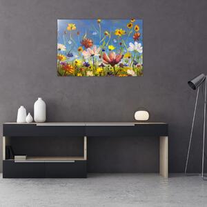 Naslikana slika procvjetale livade (90x60 cm)
