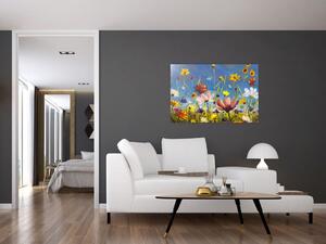 Naslikana slika procvjetale livade (90x60 cm)
