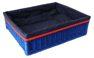 AtmoWood Pleteni krevet za ljubimca s jastukom - plavi