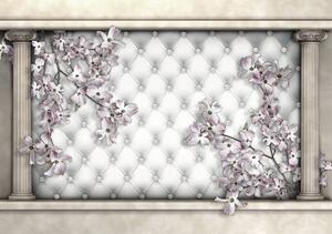 Foto tapeta - Kolone, cvijeće, dijamanti (152,5x104 cm)
