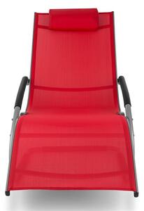 Blumfeldt SUNWAVE, crvena vrtna ležaljka, stolica za ljuljanje, relaksacija, ALUMINIJ