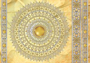 Foto tapeta - Mandala u zlatu (152,5x104 cm)