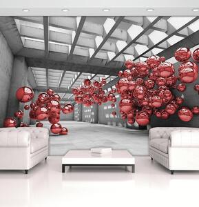 Foto tapeta - 3D soba crveni modernizam (152,5x104 cm)