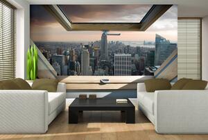 Foto tapeta - New York - panoramski pogled s prozora (152,5x104 cm)