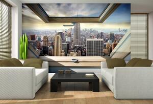 Foto tapeta - New York - panoramski pogled s prozora (152,5x104 cm)