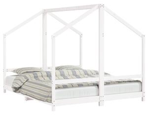 VidaXL Okvir za dječji krevet bijeli 2x(80x200) cm od masivne borovine