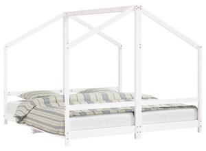 VidaXL Okvir za dječji krevet bijeli 2x(90x190) cm masivna borovina