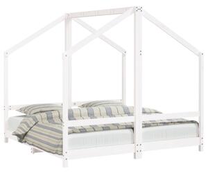 VidaXL Okvir za dječji krevet bijeli 2x(80x160) cm od masivne borovine
